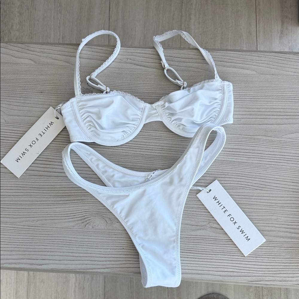 NWT White Fox Swim White Bikini Set